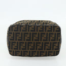 FENDI Zucca Canvas Hand Bag Black Brown Auth 177922-5