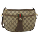 GUCCI GG Supreme Web Sherry Line Bag PVC Beige Gold 89 02 032 Auth 177923-13