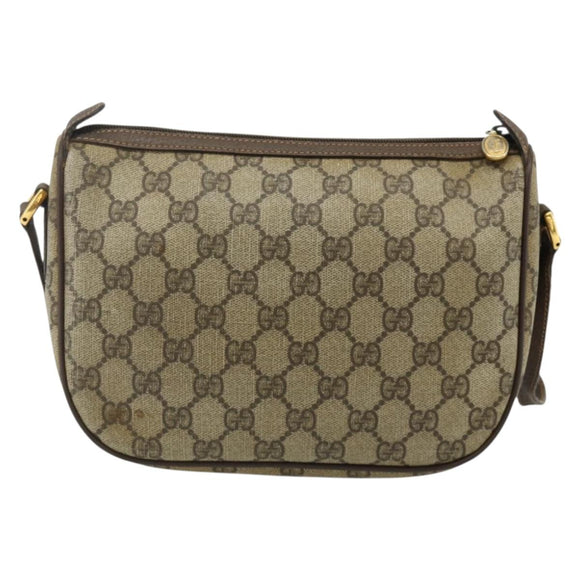 GUCCI GG Supreme Web Sherry Line Bag PVC Beige Gold 89 02 032 Auth 177923