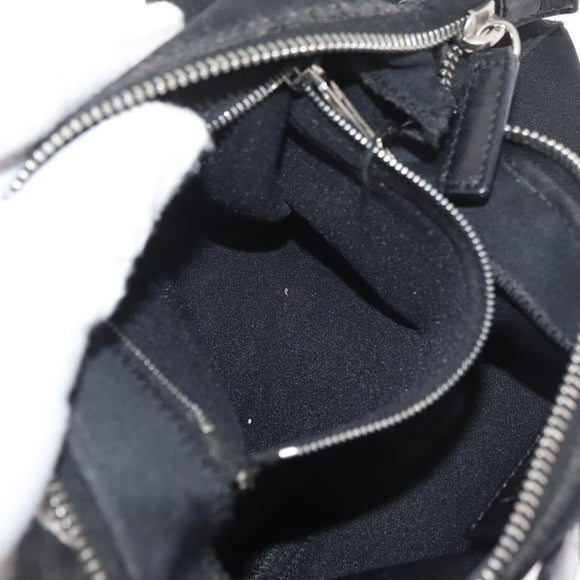 FENDI Hand Pouch Black Silver Auth 177926