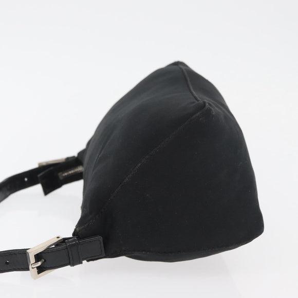 FENDI Hand Pouch Black Silver Auth 177926