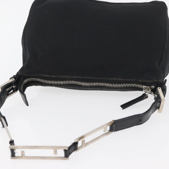 FENDI Hand Pouch Black Silver Auth 177926