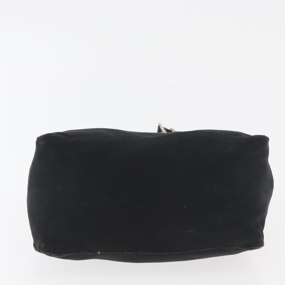 FENDI Hand Pouch Black Silver Auth 177926
