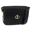 CELINE Shoulder Bag Leather Black Gold Auth 177927-1