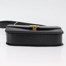 CELINE Shoulder Bag Leather Black Gold Auth 177927-6