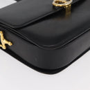 CELINE Shoulder Bag Leather Black Gold Auth 177927-9