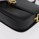 CELINE Shoulder Bag Leather Black Gold Auth 177927-15