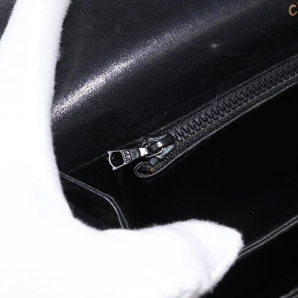 CELINE Shoulder Bag Leather Black Gold Auth 177927