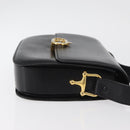 CELINE Shoulder Bag Leather Black Gold Auth 177927-3