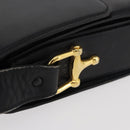 CELINE Shoulder Bag Leather Black Gold Auth 177927-5