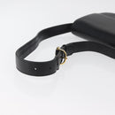 CELINE Shoulder Bag Leather Black Gold Auth 177927-8