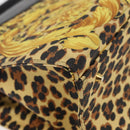 VERSACE Hand Bag PVC Leather Yellow Gold Auth 177929-16