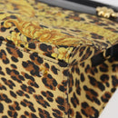 VERSACE Hand Bag PVC Leather Yellow Gold Auth 177929-17