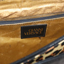 VERSACE Hand Bag PVC Leather Yellow Gold Auth 177929-10