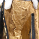 VERSACE Hand Bag PVC Leather Yellow Gold Auth 177929-20