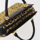 VERSACE Hand Bag PVC Leather Yellow Gold Auth 177929-6