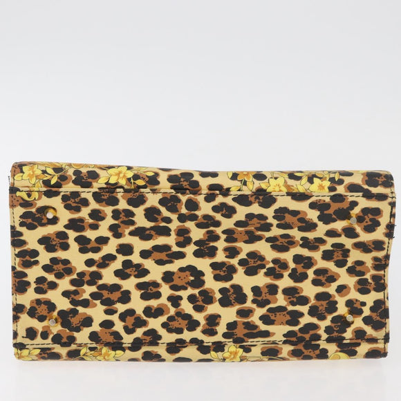 VERSACE Hand Bag PVC Leather Yellow Gold Auth 177929