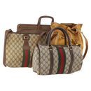 GUCCI GG Supreme Micro GG Supreme Web Sherry Line Bag PVC 4 Set Auth 177931-1