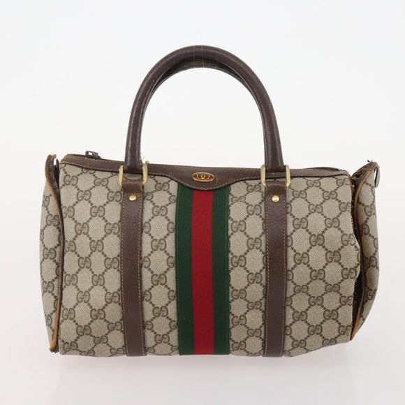 GUCCI GG Supreme Micro GG Supreme Web Sherry Line Bag PVC 4 Set Auth 177931