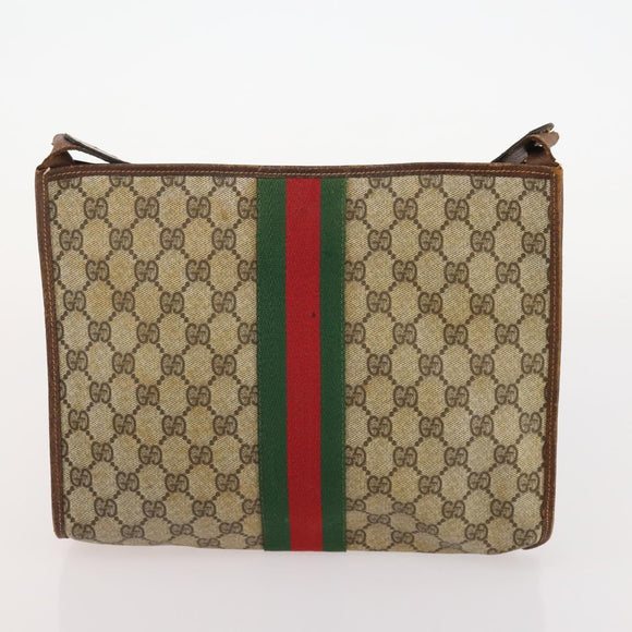 GUCCI GG Supreme Micro GG Supreme Web Sherry Line Bag PVC 4 Set Auth 177931