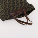FENDI Zucca Canvas Tote Bag 2 Set Brown Black Auth 177932-14