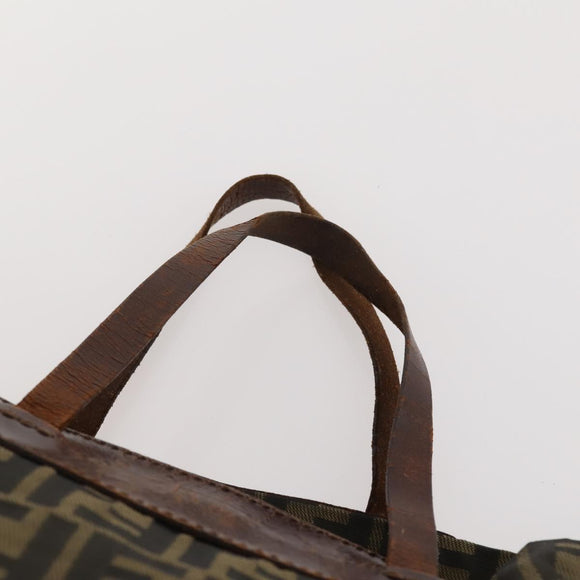 FENDI Zucca Canvas Tote Bag 2 Set Brown Black Auth 177932