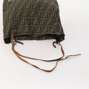 FENDI Zucca Canvas Tote Bag 2 Set Brown Black Auth 177932-5