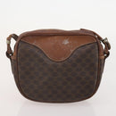 CELINE Macadam Canvas Shoulder Bag PVC Leather 3 Set Brown Auth 177933-17