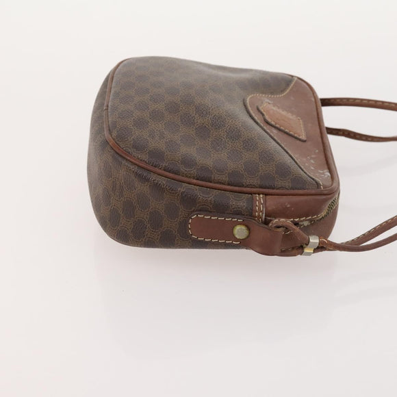 CELINE Macadam Canvas Shoulder Bag PVC Leather 3 Set Brown Auth 177933