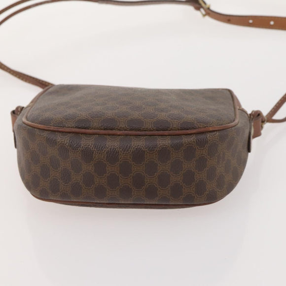 CELINE Macadam Canvas Shoulder Bag PVC Leather 3 Set Brown Auth 177933