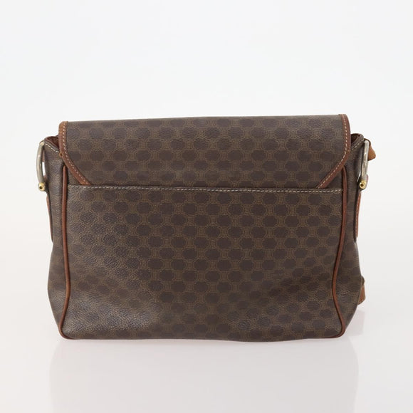 CELINE Macadam Canvas Shoulder Bag PVC Leather 3 Set Brown Auth 177933