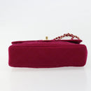 CHANEL Matelasse 25 Chain Shoulder Bag Cotton Purple Gold CC Auth 177962-10