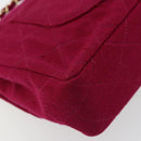 CHANEL Matelasse 25 Chain Shoulder Bag Cotton Purple Gold CC Auth 177962-14