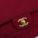 CHANEL Matelasse 25 Chain Shoulder Bag Cotton Purple Gold CC Auth 177962-15