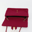 CHANEL Matelasse 25 Chain Shoulder Bag Cotton Purple Gold CC Auth 177962-16