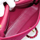 CHANEL Matelasse 25 Chain Shoulder Bag Cotton Purple Gold CC Auth 177962-18
