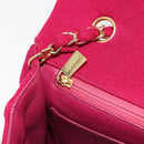 CHANEL Matelasse 25 Chain Shoulder Bag Cotton Purple Gold CC Auth 177962-21
