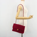 CHANEL Matelasse 25 Chain Shoulder Bag Cotton Purple Gold CC Auth 177962-25