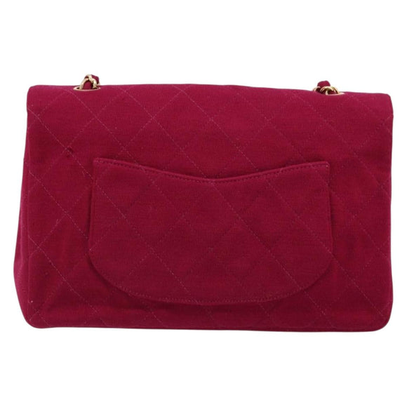 CHANEL Matelasse 25 Chain Shoulder Bag Cotton Purple Gold CC Auth 177962