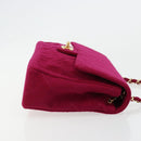 CHANEL Matelasse 25 Chain Shoulder Bag Cotton Purple Gold CC Auth 177962-4