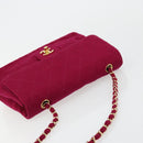 CHANEL Matelasse 25 Chain Shoulder Bag Cotton Purple Gold CC Auth 177962-6