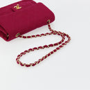 CHANEL Matelasse 25 Chain Shoulder Bag Cotton Purple Gold CC Auth 177962-7