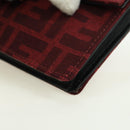 FENDI Zucca Canvas Baguette Slim Shoulder Bag Red Gold Auth 177965A-15