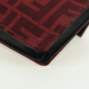 FENDI Zucca Canvas Baguette Slim Shoulder Bag Red Gold Auth 177965A-17
