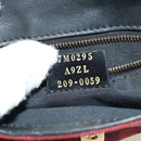FENDI Zucca Canvas Baguette Slim Shoulder Bag Red Gold Auth 177965A-12