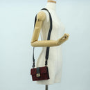 FENDI Zucca Canvas Baguette Slim Shoulder Bag Red Gold Auth 177965A-24