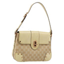 GUCCI GG Canvas Shoulder Bag Beige Gold Auth 177967A-1