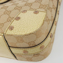 GUCCI GG Canvas Shoulder Bag Beige Gold Auth 177967A-9