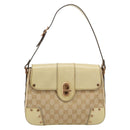 GUCCI GG Canvas Shoulder Bag Beige Gold Auth 177967A-13