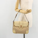 GUCCI GG Canvas Shoulder Bag Beige Gold Auth 177967A-23